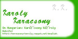 karoly karacsony business card